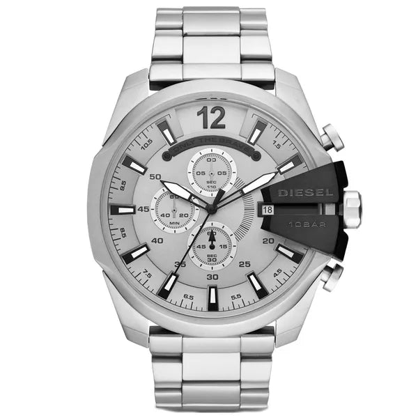 Diesel Mega Chief férfi karóra, kvarc, kronográf, 100 m, acél, 52 mm