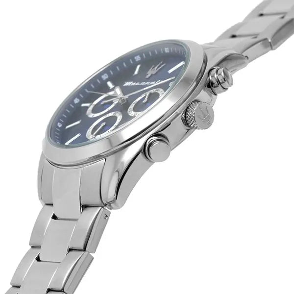 Maserati Attrazione férfi kronográf karóra R8853151005, 43 mm, acél, kék