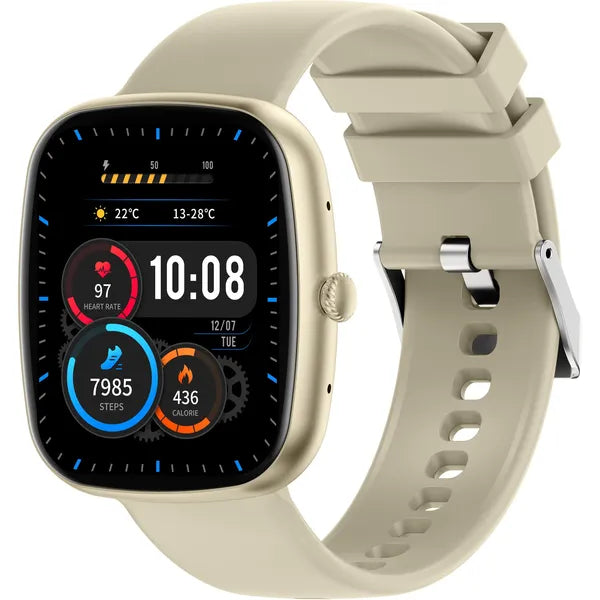 Gravity GT18-8 okosóra 1,83″ TFT, BT 5.2, hívás, IP68, arany/bézs