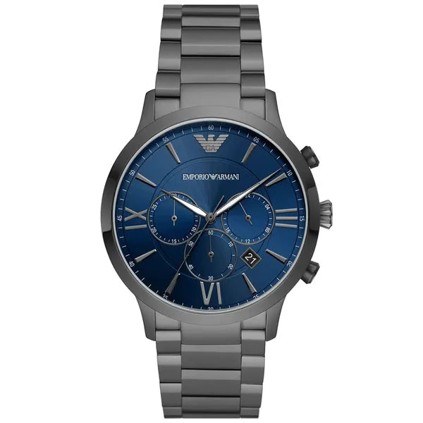 Emporio Armani AR11348 Giovanni férfi kronográf óra, acél, 43 mm, kék
