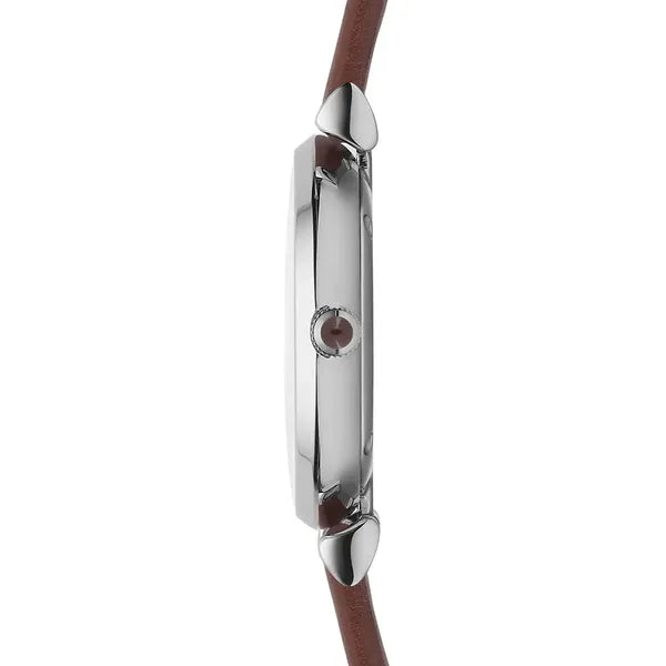 Emporio Armani AR1873 női karóra, barna bőr, ezüst 32 mm, WR30