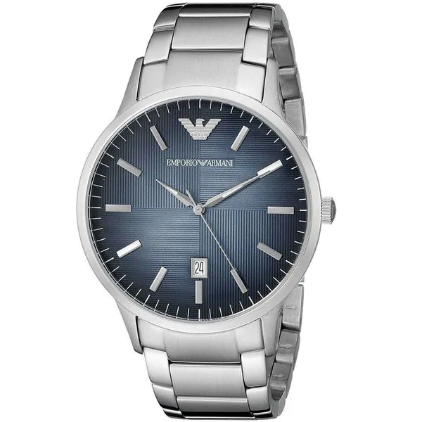 Emporio Armani Renato AR2472 férfi karóra, acél, 43 mm, kék számlap, WR50