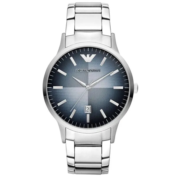 Emporio Armani Renato AR2472 férfi karóra, acél, 43 mm, kék számlap, WR50