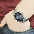 Emporio Armani Renato AR2472 férfi karóra, acél, 43 mm, kék számlap, WR50