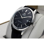 Orient Bambino V4 férfi automata, fekete számlap, bőr szíj, 38 mm, díszdobozzal