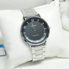 Casio MTP-VT03D-1B férfi kvarc karóra, acél szíj, fekete számlap, 40 mm, WR30