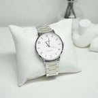 Casio MTP-VT03D-7B férfi karóra, 40 mm, acél szíj, fehér számlap, WR30