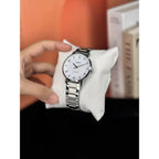 Casio MTP-VT03D-7B férfi karóra, 40 mm, acél szíj, fehér számlap, WR30
