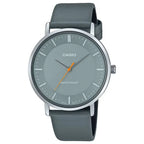 Casio MTP-VT04L-8E férfi karóra, 40 mm, szürke számlap, bőr szíj, WR30