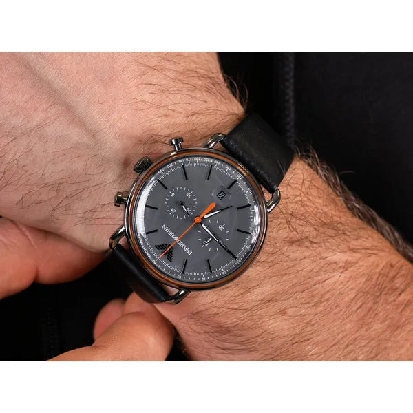 Emporio Armani AR11168 férfi kvarc karóra, bőr szíj, 44 mm, WR50