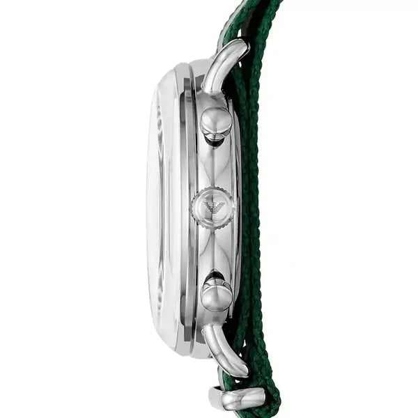 Emporio Armani AR11221 férfi karóra, kvarc, 44 mm, zöld számlap, textilszíj