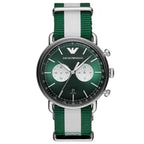 Emporio Armani AR11221 férfi karóra, kvarc, 44 mm, zöld számlap, textilszíj