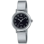 Casio LTP-1303D-1AVDF női kvarc karóra, fekete számlap, acélszíj, WR50