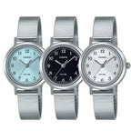 Casio LTP-1303D-1AVDF női kvarc karóra, acél szíj, fekete számlap, WR50, 30 mm