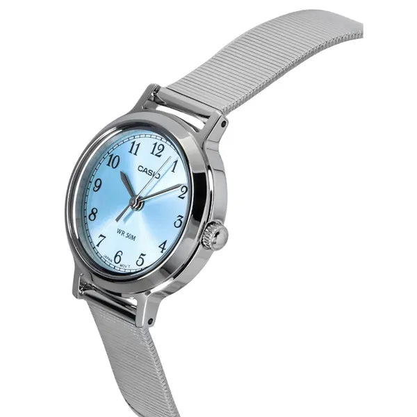 Casio LTP-1303D-1AVDF női kvarc karóra, acél szíj, fekete számlap, WR50, 30 mm