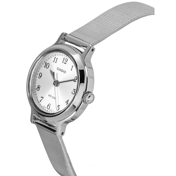 Casio LTP-1303D-1AVDF női karóra, acél szíj, fekete számlap, WR50
