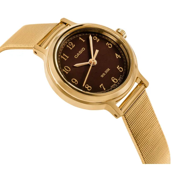 Casio LTP-1303D-1AVDF női karóra, fekete számlap, acél szíj, WR50, 30 mm
