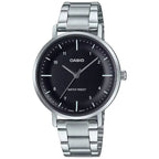 Casio LTP-VT04D-1A női karóra, fekete számlap, acél szíj, WR30, díszdobozzal