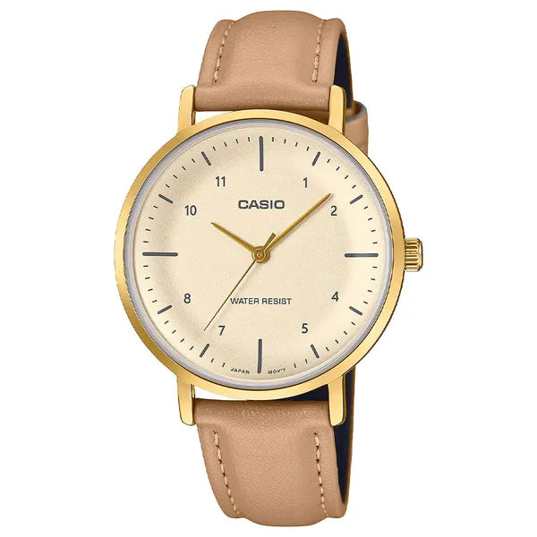 Casio LTP-VT04D-1A női karóra, ezüst acél szíj, fekete számlap, WR30