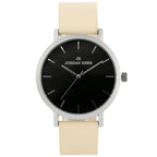 Jordan Kerr férfi kvarc karóra, fekete számlap, bézs bőr szíj, WR30, 43 mm