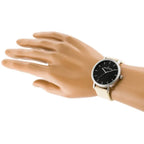 Jordan Kerr férfi kvarc karóra, fekete számlap, bézs bőr szíj, WR30, 43 mm