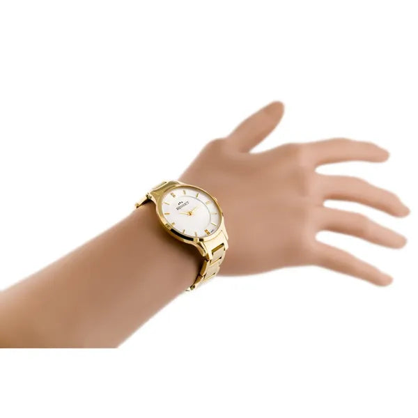 Bisset BSBE45 női karóra – arany, acél szíj, 34 mm, Ronda kvarc, WR30