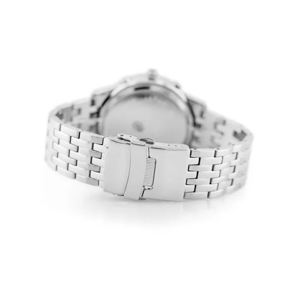 Férfi karóra G. Rossi Beagiel 42 mm, fekete számlap, ezüst fém szíj díszdobozzal