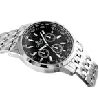 Férfi karóra G. Rossi Beagiel 42 mm, fekete számlap, ezüst fém szíj díszdobozzal