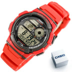 Casio AE-1000W-4AV férfi digitális óra, WR100, világidő, piros
