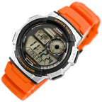 Casio AE-1000W-4BV férfi digitális karóra, narancs szíj, WR100, világidő