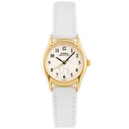 Casio LTP-1094Q-7B6 női karóra, 24 mm, arany tok, fehér bőrszíj, WR30