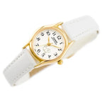 Casio LTP-1094Q-7B7 női karóra, 24 mm, arany tok, fehér bőrszíj, WR30