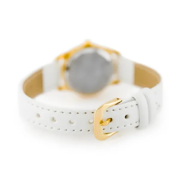 Casio LTP-1094Q-7B7 női karóra, 24 mm, arany tok, fehér bőrszíj, WR30