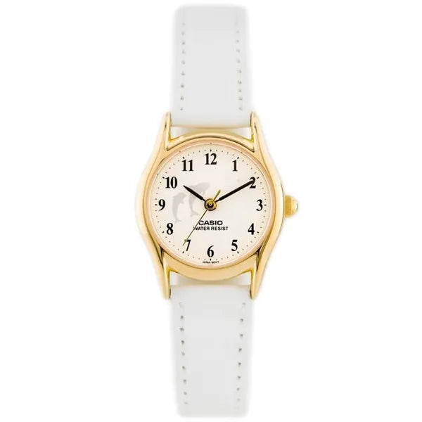 Casio LTP-1094Q-7B9 női karóra, fehér bőr szíj, arany tok, 24 mm, WR30