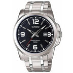 Casio MTP-1314D-1AV férfi karóra, acél szíj, fekete számlap, WR50, 43 mm
