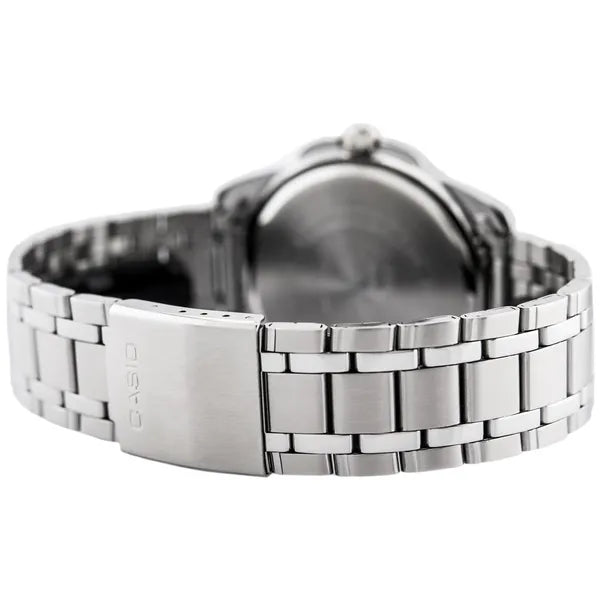 Casio MTP-1314D-1AV férfi karóra, acél szíj, fekete számlap, WR50, 43 mm