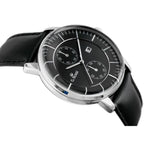 G. Rossi 6462A férfi karóra, Miyota, 43 mm, fekete bőr, dátum, WR30, ezüst tok