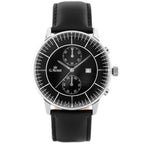 G. Rossi 6462A férfi karóra, Miyota, 43 mm, fekete bőr, dátum, WR30, ezüst tok