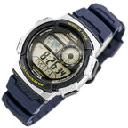 Casio AE-1000W-2AV férfi digitális óra, WR100, világidő, kék szíj