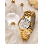 Casio LTP-V300G-7A női karóra, arany acél, gyöngyház számlap, WR30
