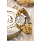 Casio LTP-V300G-7A női karóra, arany acél, gyöngyház számlap, WR30