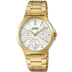 Casio LTP-V300G-7A női karóra, arany acél, gyöngyház számlap, WR30