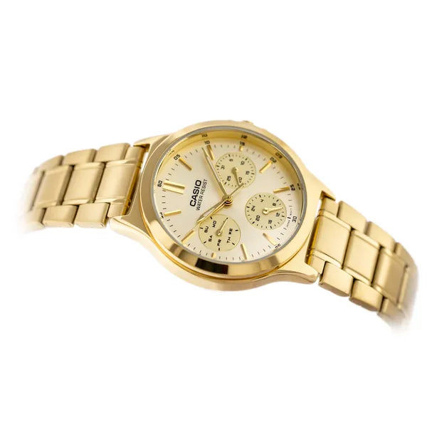 Casio LTP-V300G-9A női karóra, arany, 33 mm, WR30, kvarc + díszdoboz