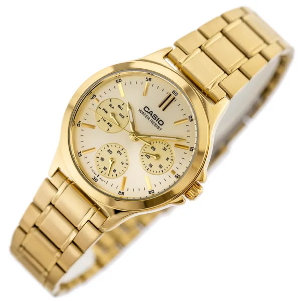 Casio LTP-V300G-9A női karóra, arany, 33 mm, WR30, kvarc + díszdoboz