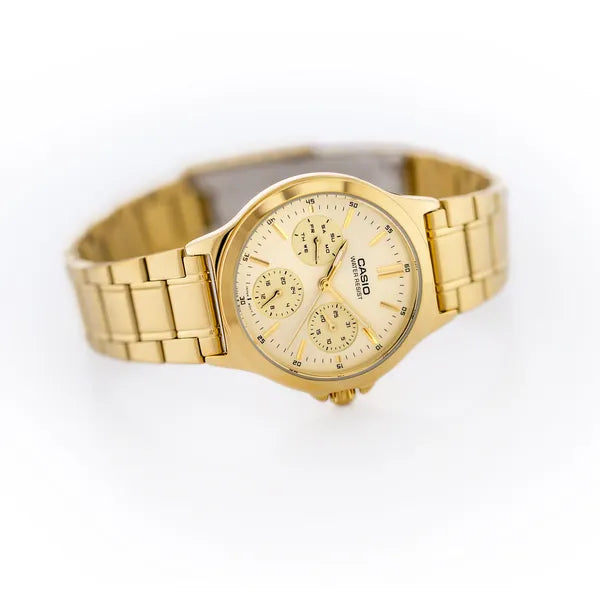 Casio LTP-V300G-9A női karóra, arany, 33 mm, WR30, kvarc + díszdoboz