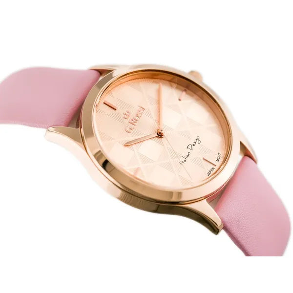 G. Rossi női karóra 10513A-4E2, rózsaarany, 38 mm, bőr szíj, kvarc, WR30