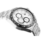 G. Rossi férfi karóra, ezüst, 43 mm, MIYOTA kvarc, fém szíj, dátum