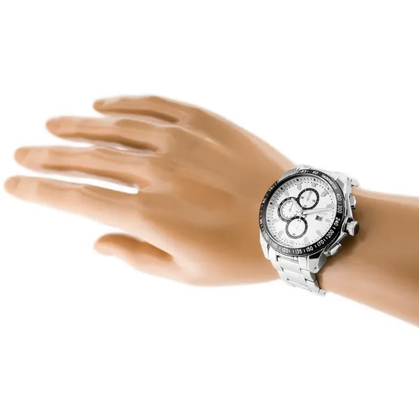 G. Rossi férfi karóra, ezüst, 43 mm, MIYOTA kvarc, fém szíj, dátum