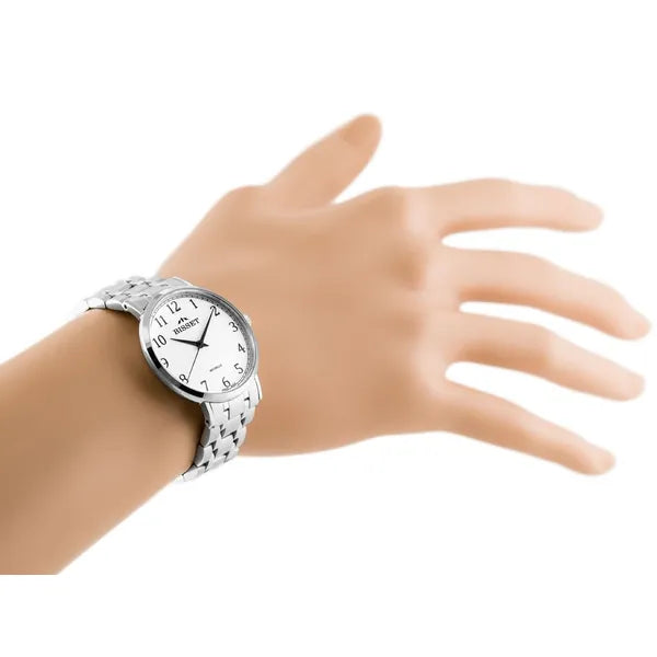 Bisset BSBE70 női karóra, nemesacél, ezüst, fehér számlap, 32 mm, 3 ATM