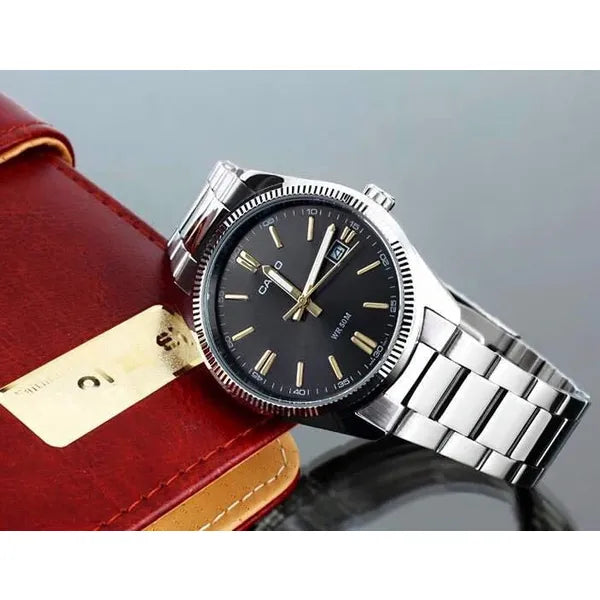 Casio férfi karóra MTP-1302D-1A2, acél szíj, fekete számlap, 38 mm, WR50